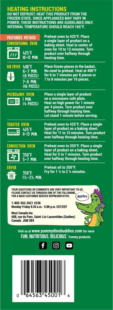 slide 4 of 6, Yummy Meatless Plant-Based Dinosaur-Shaped Vegan Nuggets, 19 oz