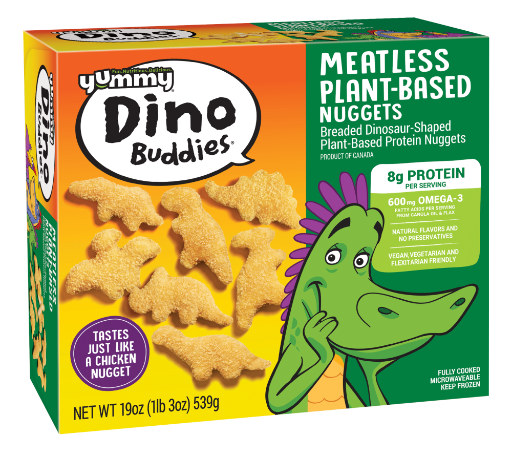 slide 1 of 1, Yummy Meatless Plant-Based Dinosaur-Shaped Vegan Nuggets, 19 oz