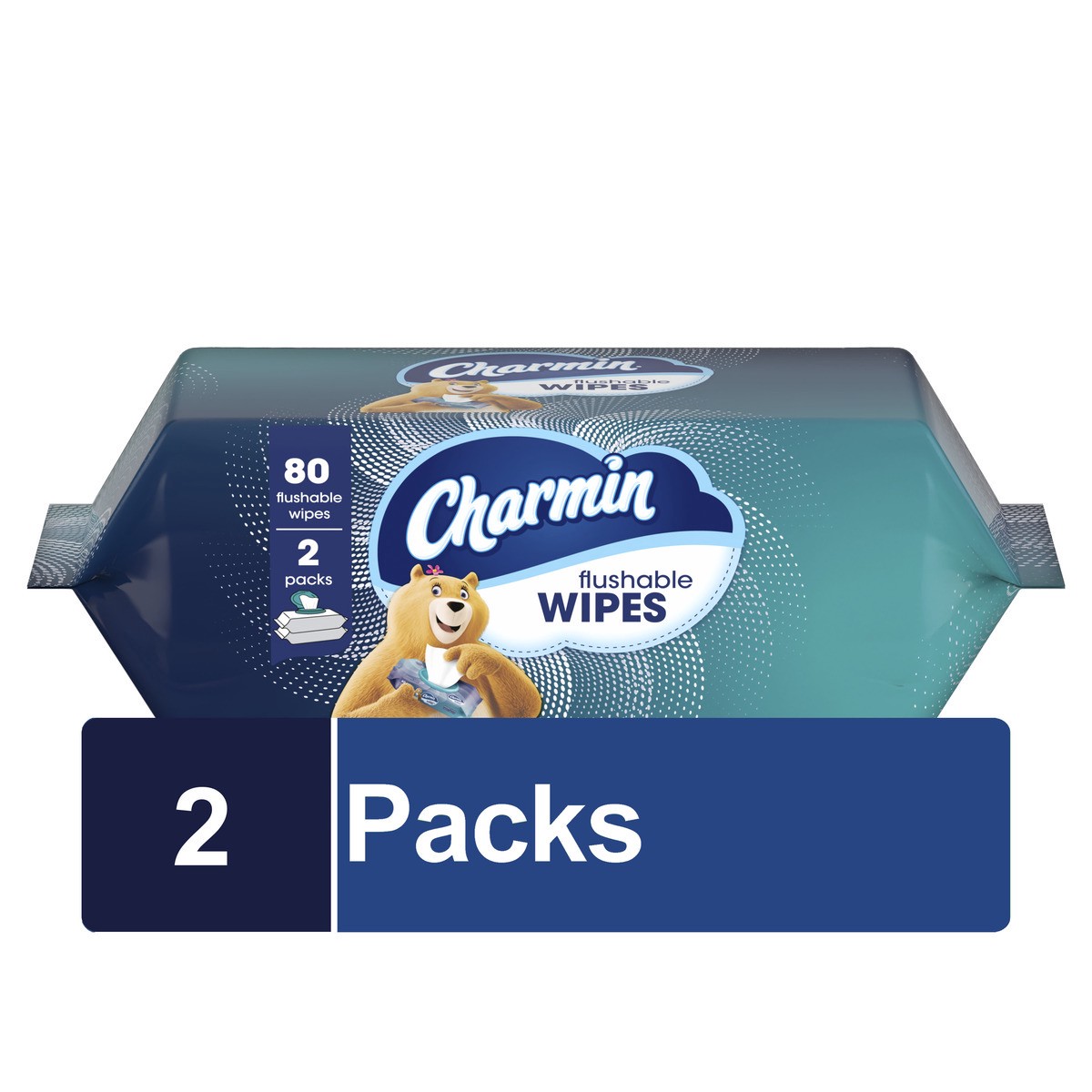 slide 1 of 1, Charmin Flushable Wipes, 2 ct; 40 ct