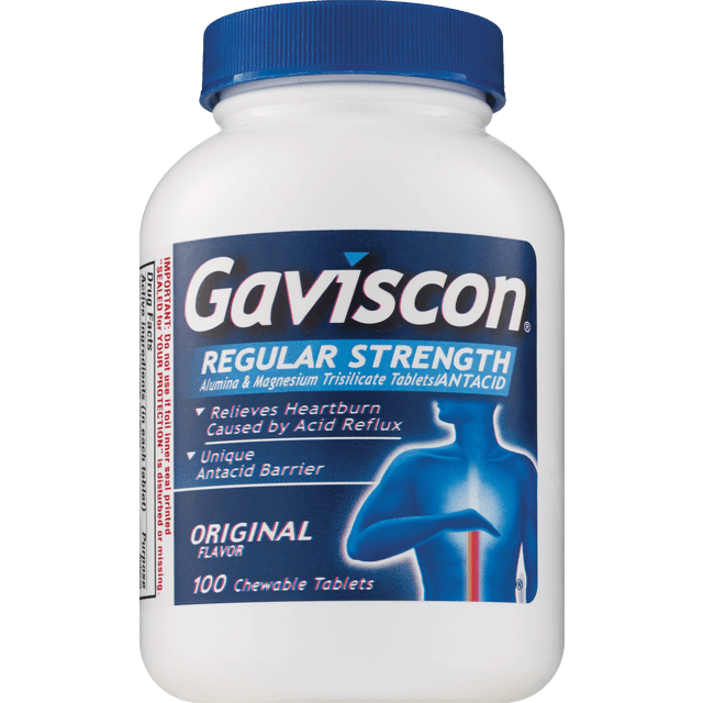slide 1 of 1, Gaviscon Regular Strength Original Chewable Tablet For Fast Acting Heartburn Relief, 100 ct