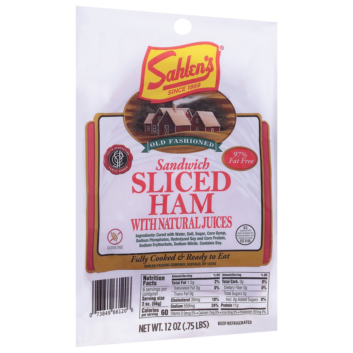 slide 12 of 13, Sahlen's Pre Sliced Lunch Meat, 12 oz