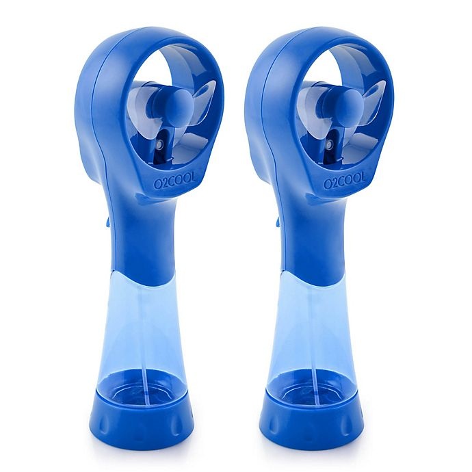 slide 1 of 6, O2COOL Elite Handheld Misting Fans - Blue, 2 ct