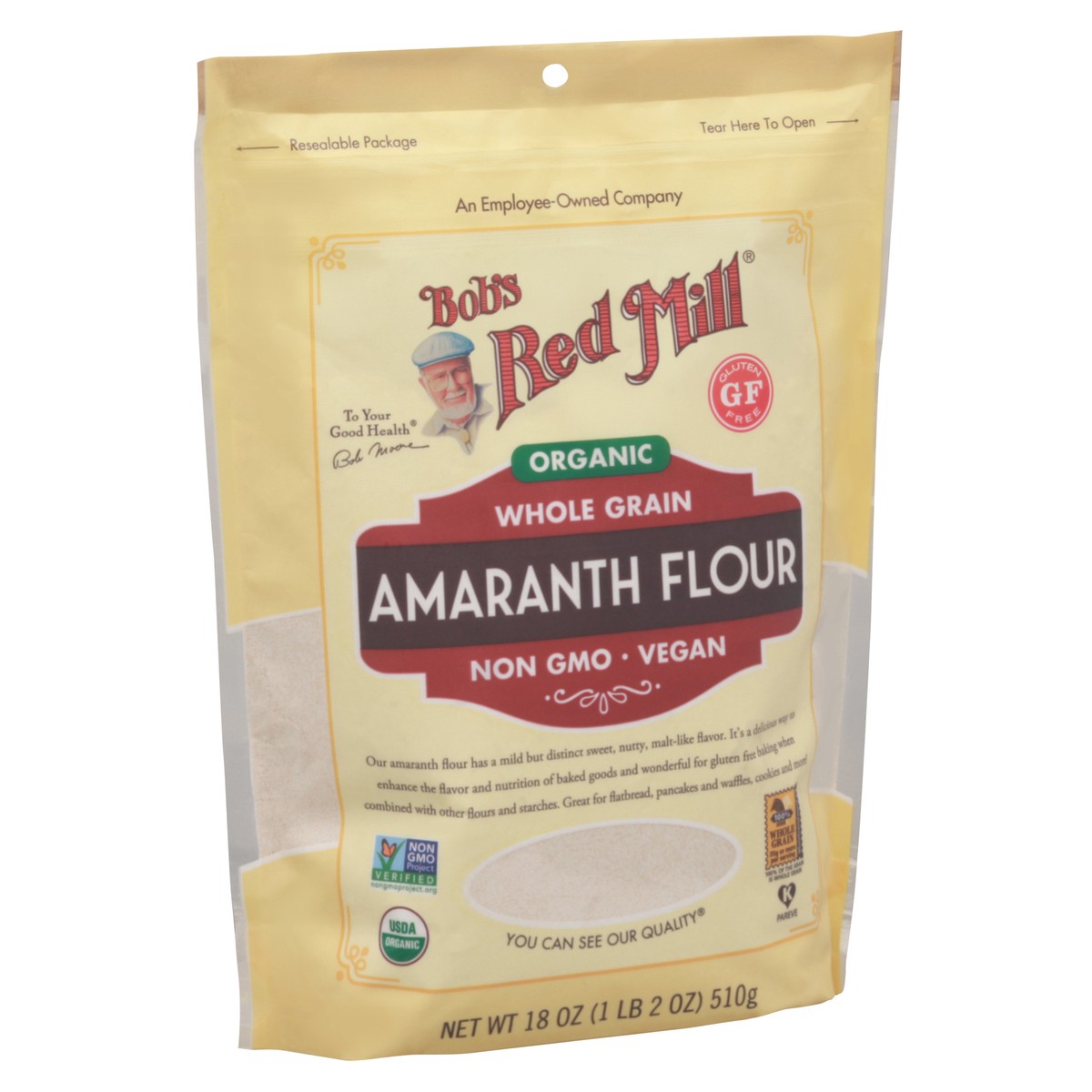 slide 2 of 13, Bob's Red Mill Whole Grain Organic Amaranth Flour 18 oz, 18 oz