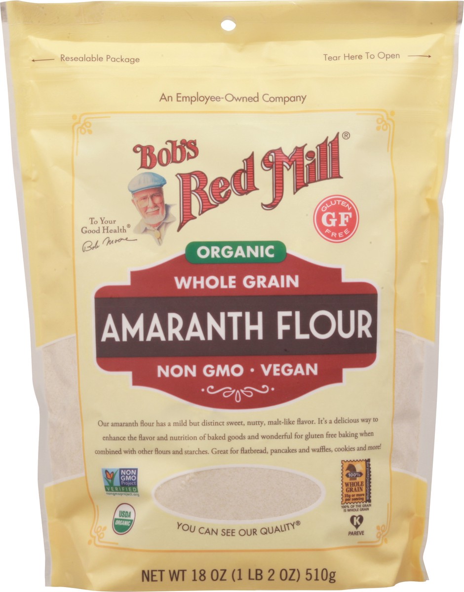 slide 1 of 13, Bob's Red Mill Whole Grain Organic Amaranth Flour 18 oz, 18 oz