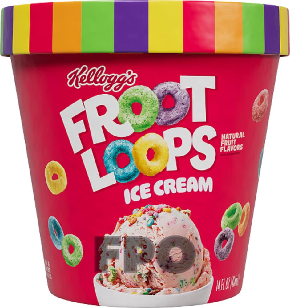 slide 1 of 2, Froot Loops Kellogg's Froot Loops Ice Cream, 14 fl oz