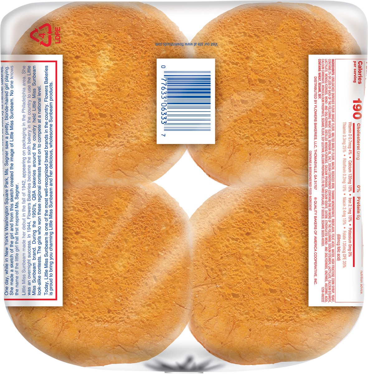 slide 12 of 12, Sunbeam Jumbo Enriched Buns 8 ea, 8 ct