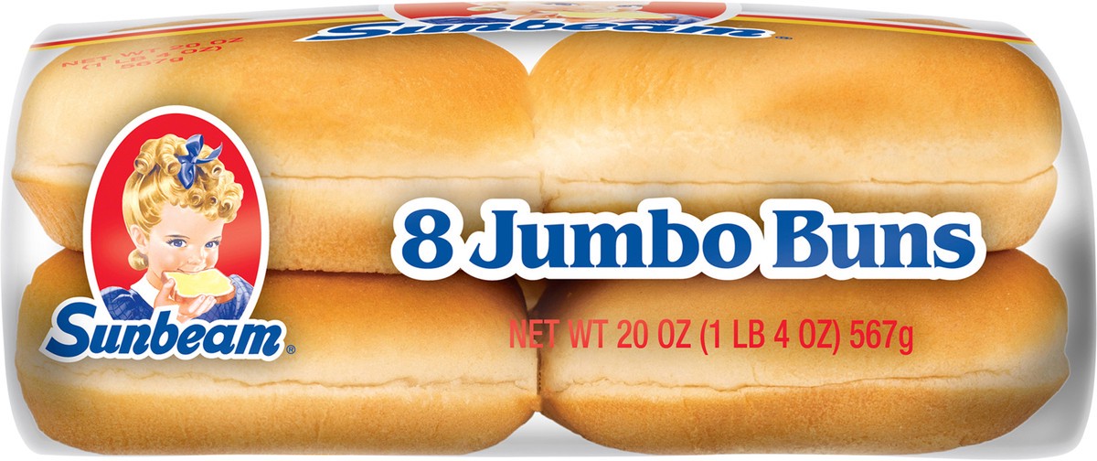 slide 4 of 12, Sunbeam Jumbo Enriched Buns 8 ea, 8 ct