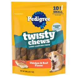 Pedigree Small Twisty Chews Chicken & Beef Flavor Treats for Dogs 9.17 oz