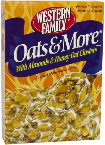 slide 1 of 1, Western Family Oats More with Almonds, 14.5 oz