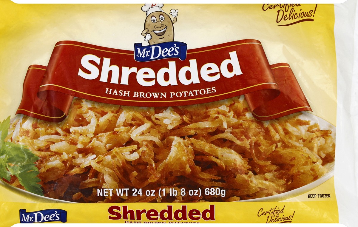 slide 1 of 6, Mr. Dee's Hash Brown Potatoes 24 oz, 24 oz