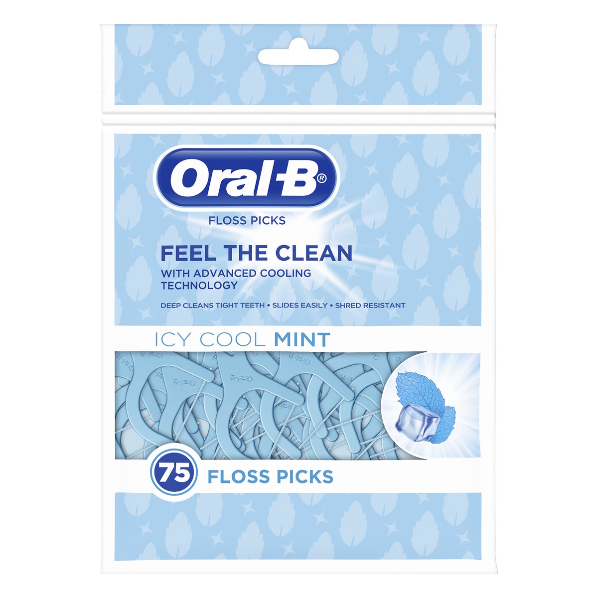 slide 4 of 4, Oral-B Icy Cool Mint Floss Picks 75 ea, 75 ct