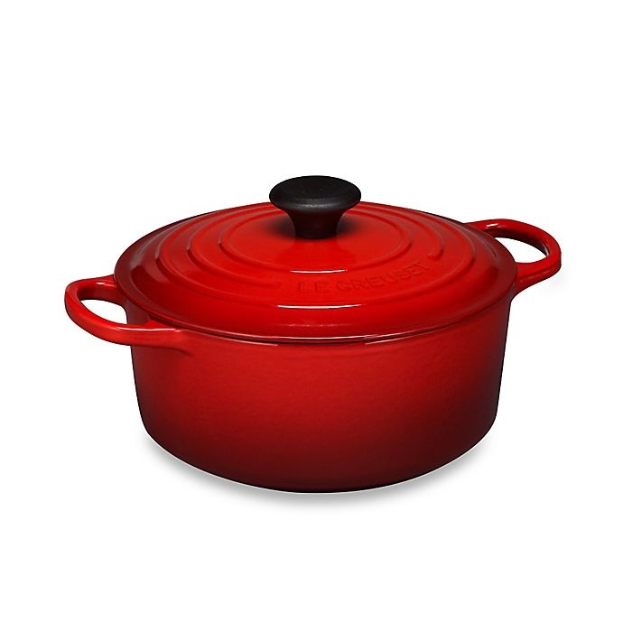 slide 1 of 1, Le Creuset Signature Round Dutch Oven - Cherry, 4.5 qt