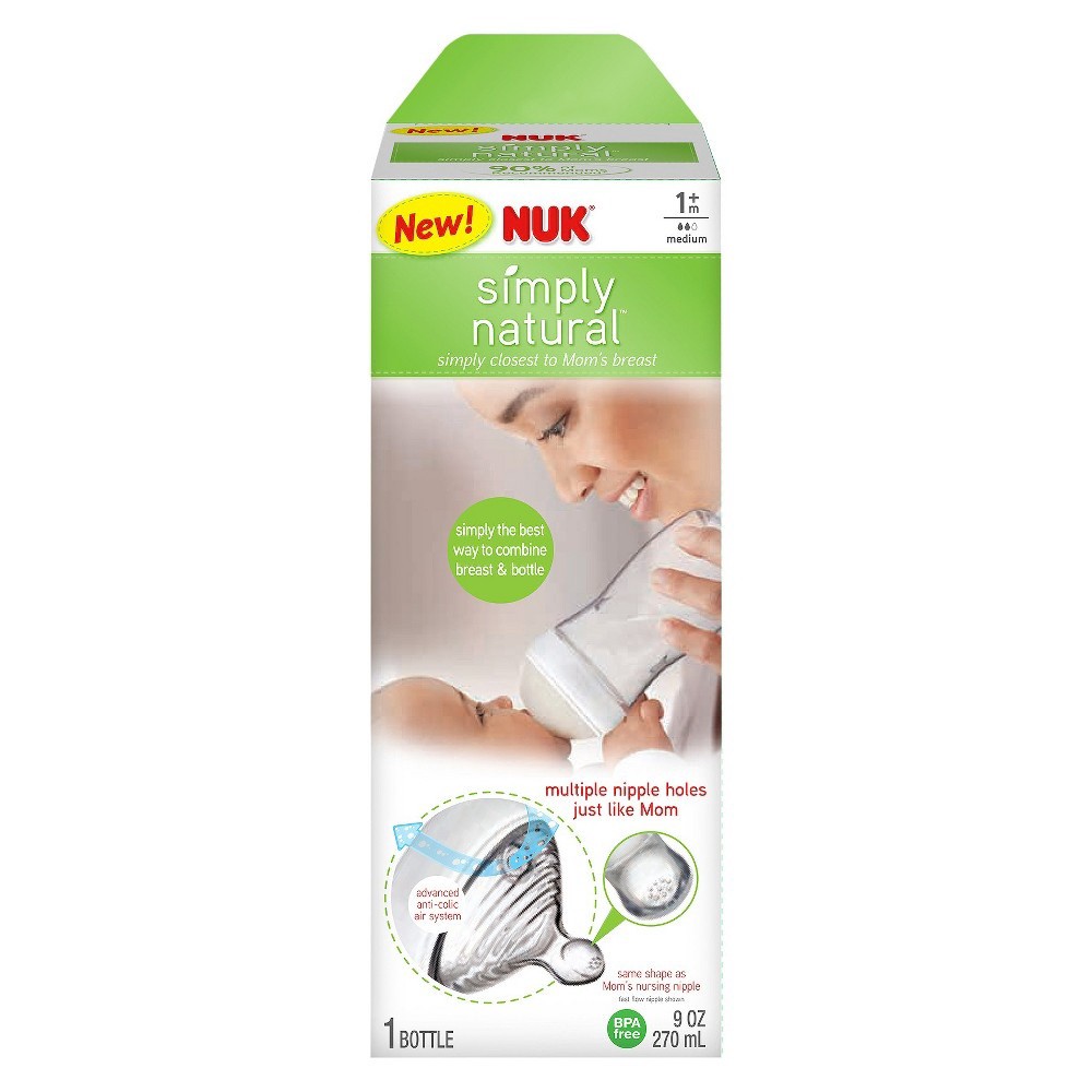 slide 2 of 9, Nuk Simply Natural Baby Bottle 9 Oz, 9 oz