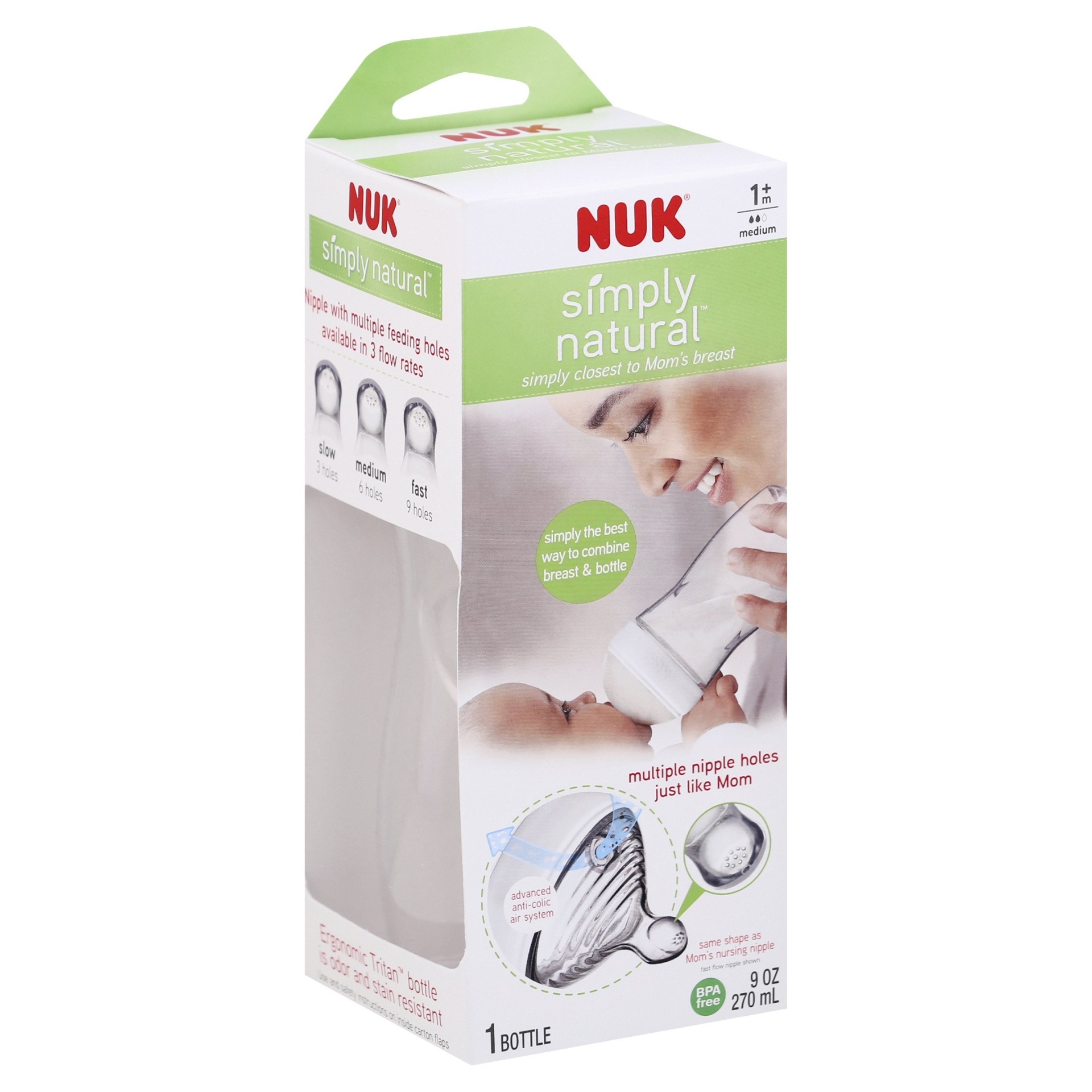 slide 1 of 9, Nuk Simply Natural Baby Bottle 9 Oz, 9 oz