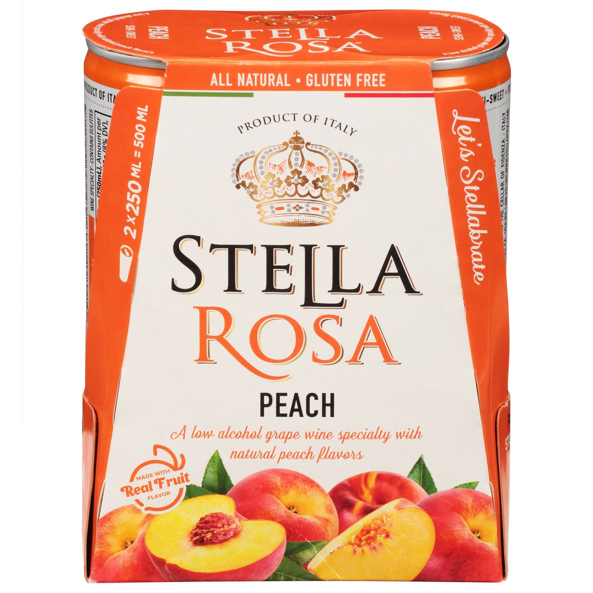 slide 1 of 10, Stella Rosa Peach Semi-Sweet White Wine 2pk/250mL Cans, 2 ct