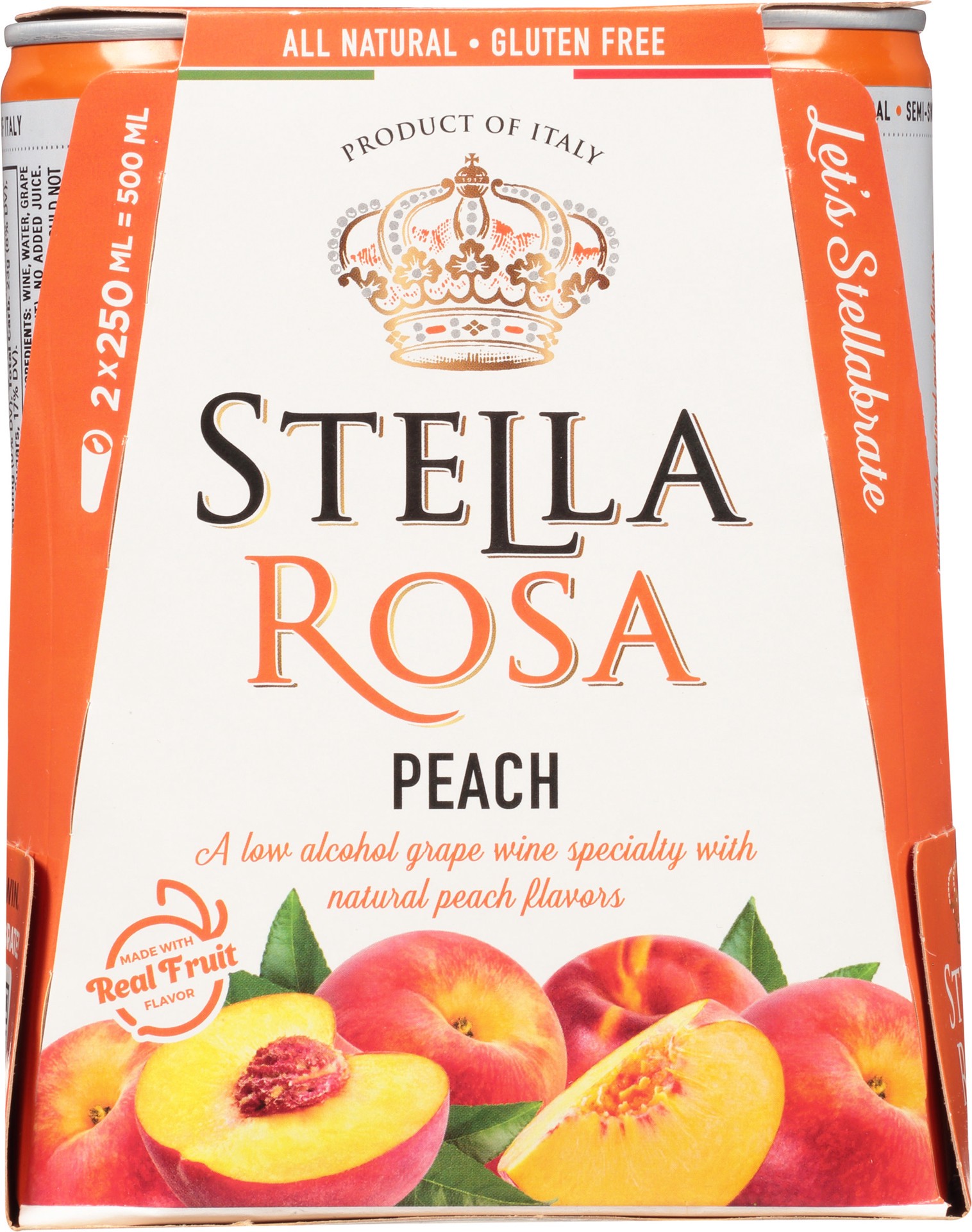 slide 10 of 10, Stella Rosa Peach Semi-Sweet White Wine 2pk/250mL Cans, 2 ct