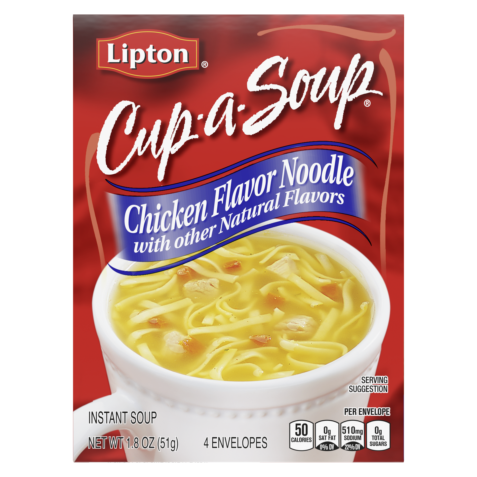 slide 4 of 4, Lipton Cup-a-Soup Instant Soup Chicken Noodle, 1.8 oz, 4 Ct, 4 ct