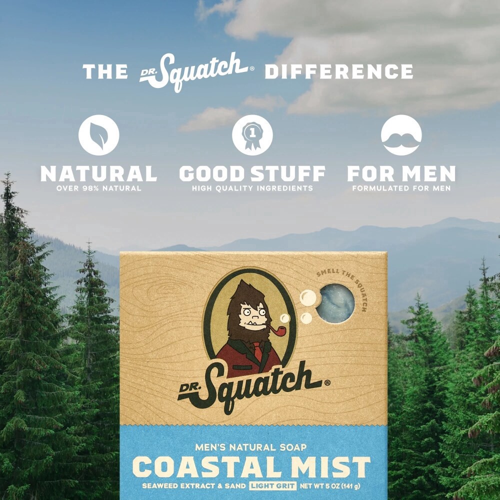slide 2 of 5, Dr. Squatch Bar Soap Coastal Mist Scent, 5 oz