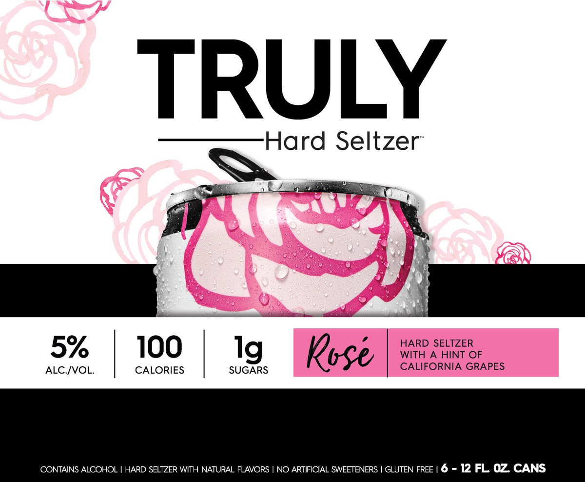 slide 3 of 5, TRULY Hard Seltzer Rose, Spiked & Sparkling Water, 6 ct; 12 fl oz