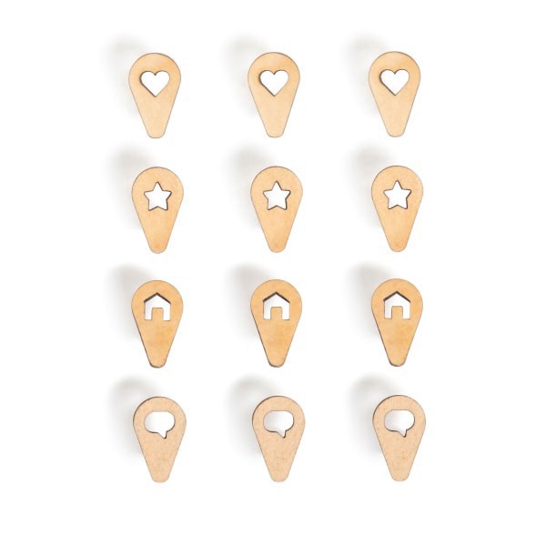slide 4 of 4, U Brands® Location Push Pins, Natural, Set Of 12 Pins, 1 ct