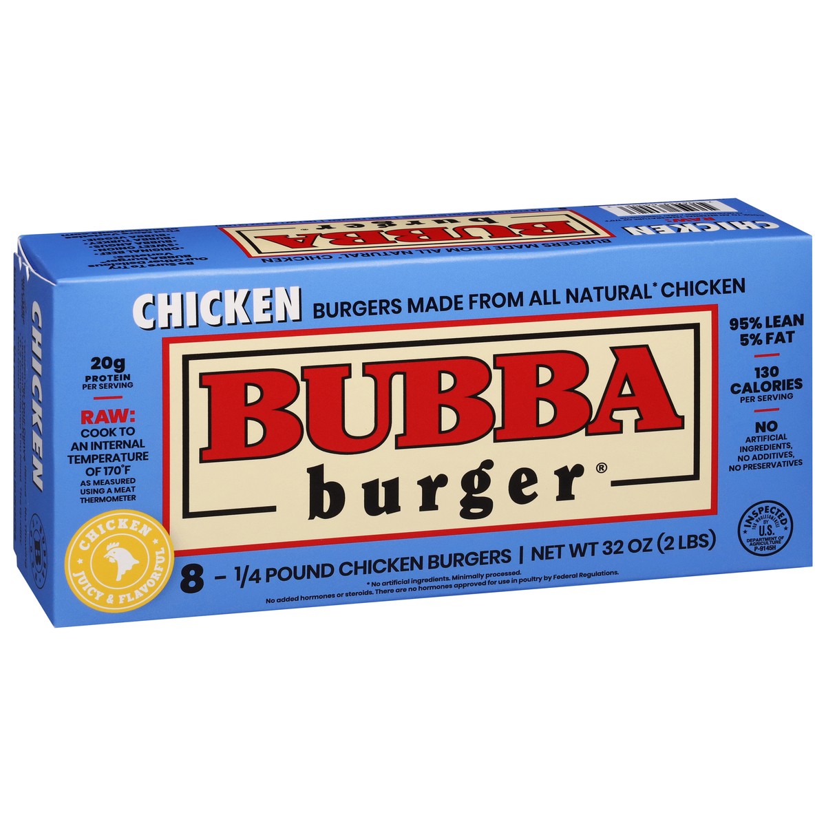 slide 7 of 14, BUBBA Burger Chicken Burgers 8 ea, 8 ct