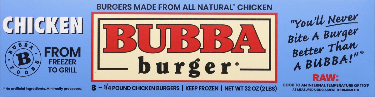 slide 5 of 14, BUBBA Burger Chicken Burgers 8 ea, 8 ct