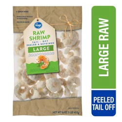 Kroger Large Peeled & Deveined Raw Shrimp Tail-Off