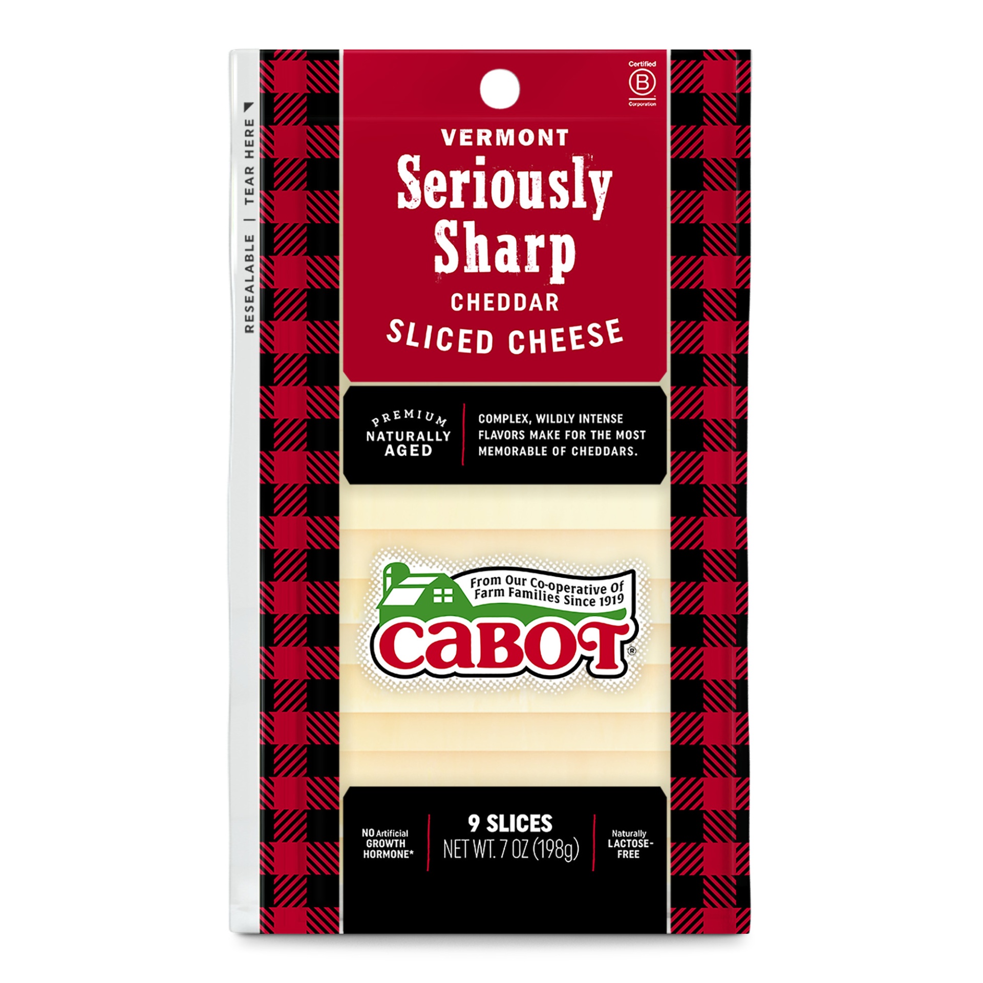 slide 1 of 4, Cabot Seriously Sharp Sliced Cheddar Cheese, 7 oz