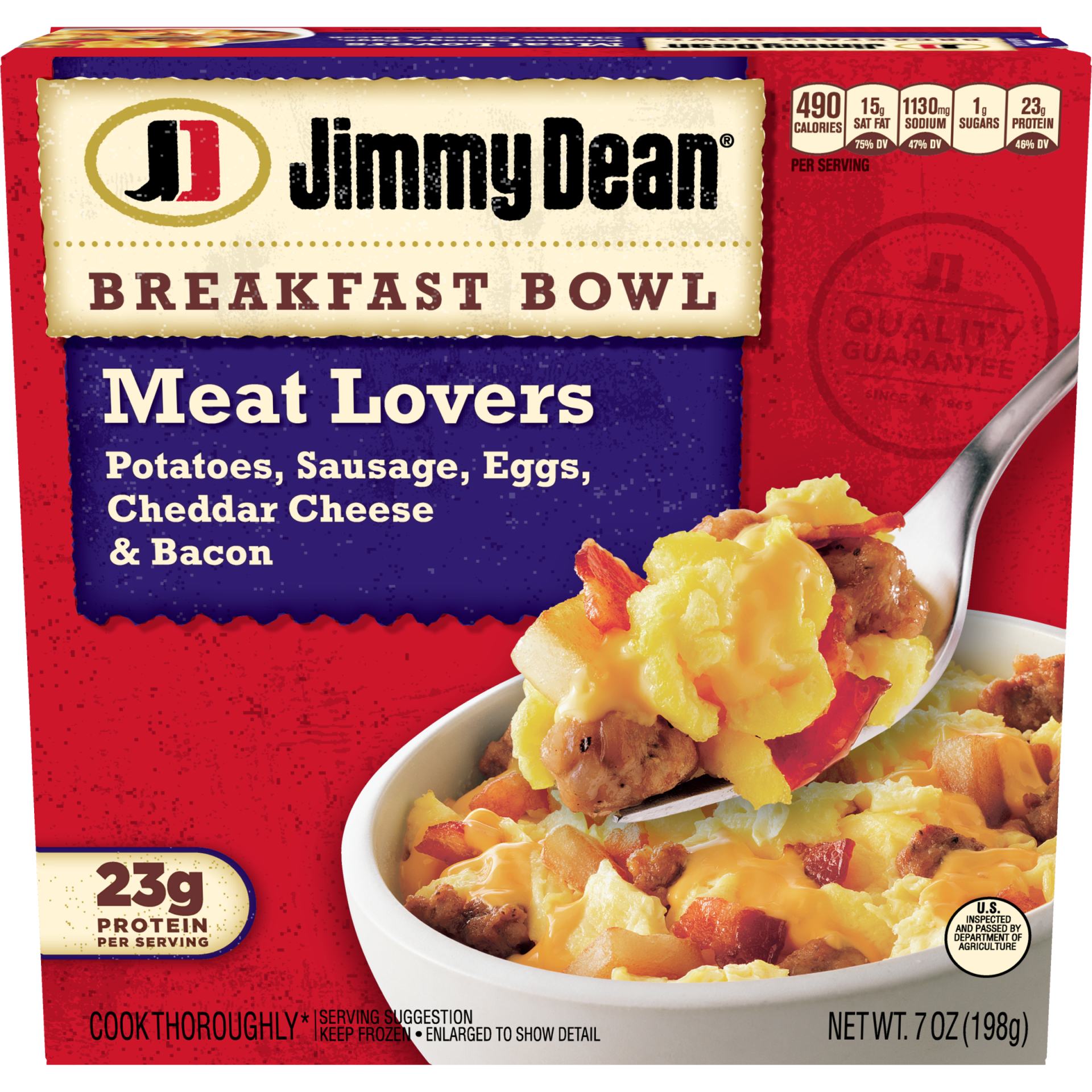slide 1 of 6, Jimmy Dean Frozen Meat Lovers Breakfast Bowl - 7oz, 7 oz