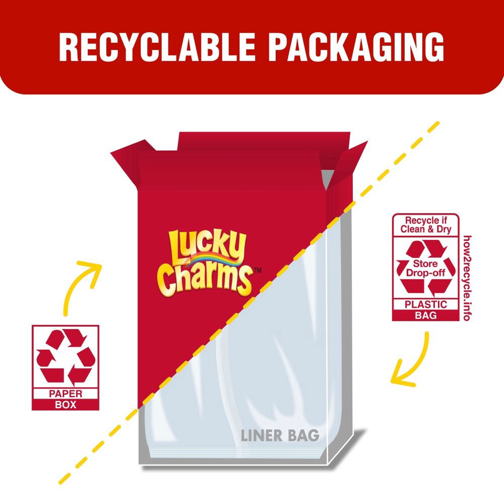 slide 2 of 6, Lucky Charms Rainbow Sprinkles Cereal with Marshmallows, 10.9 oz