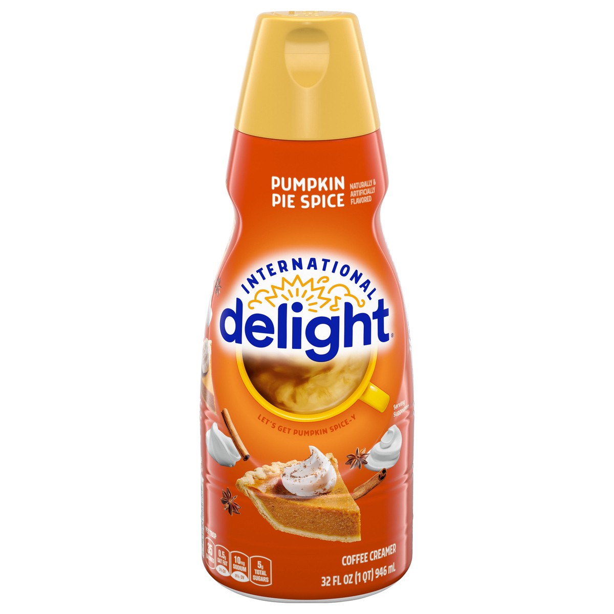 slide 1 of 5, International Delight Pumpkin Pie Spice Coffee Creamer, 32 Oz., 32 fl oz