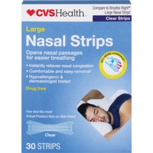 slide 1 of 1, CVS Health Clear Nasal Strips, 30 ct