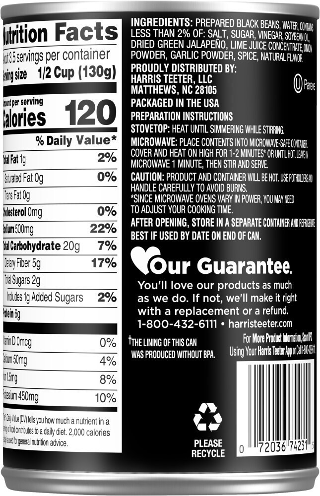 slide 2 of 4, Harris Teeter® Jalapeno Black Beans, 15 oz