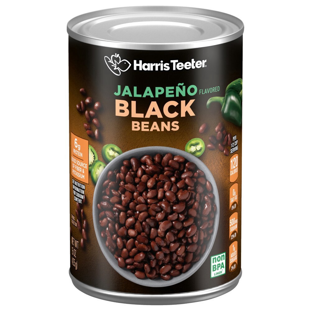 slide 3 of 4, Harris Teeter® Jalapeno Black Beans, 15 oz