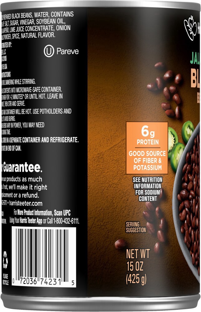 slide 4 of 4, Harris Teeter® Jalapeno Black Beans, 15 oz