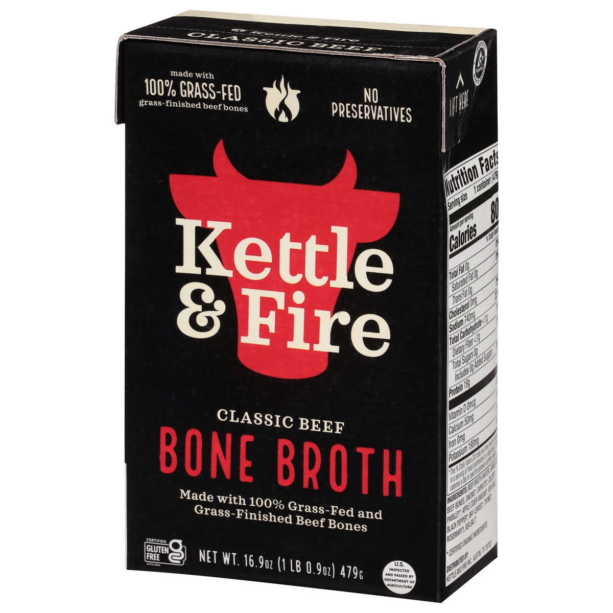 slide 8 of 9, Kettle & Fire Classic Beef Bone Broth 16.9 oz, 16.9 fl oz