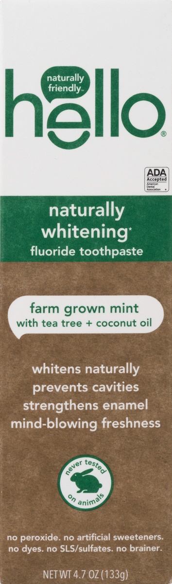 slide 8 of 10, Hello Farm Grown Mint Naturally Whitening Fluoride Toothpaste, 4.7 oz