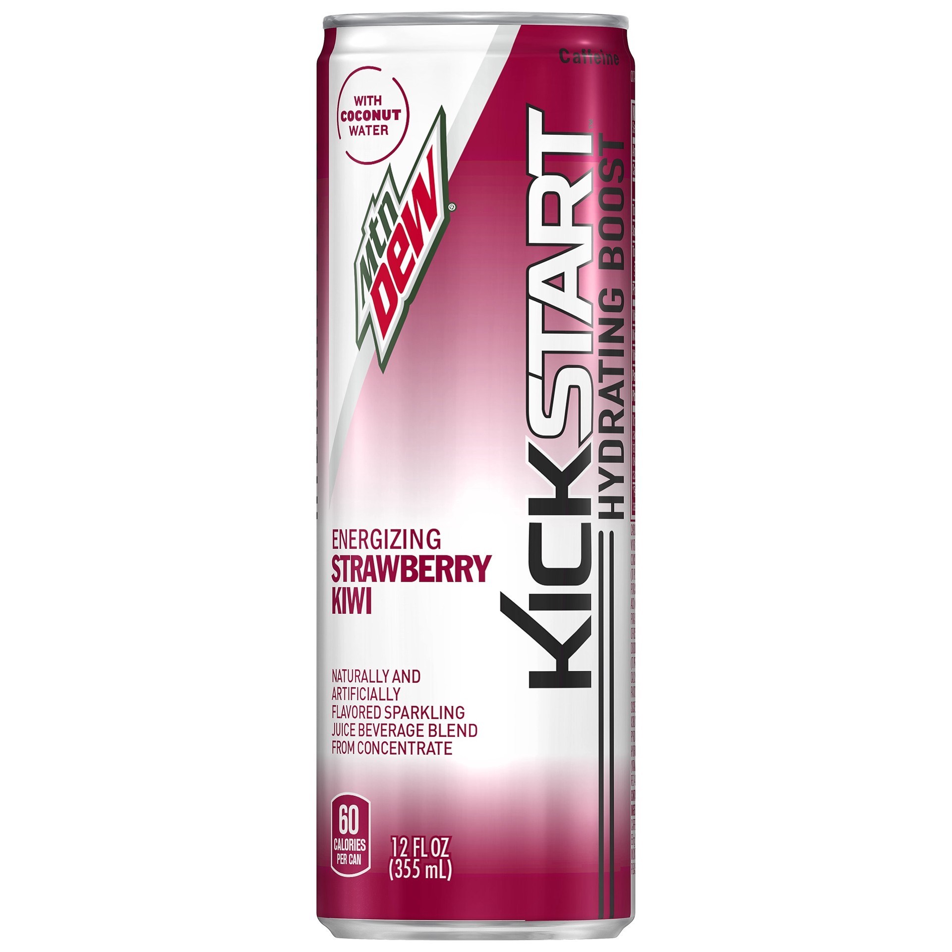 slide 1 of 5, Mountain Dew Kickstart Hydrating Boost Sparkling Juice Beverage Energizing Strawberry Kiwi Naturally and Artificially Flavored 12 Fl Oz Can, 12 oz