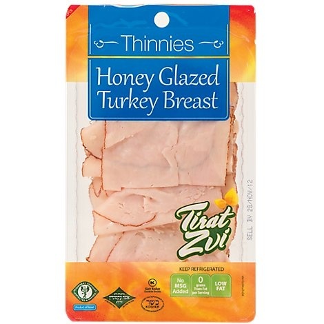 slide 1 of 1, Tirat Zvi Thinnies Honey Glazed Turkey Breast, 6.5 oz