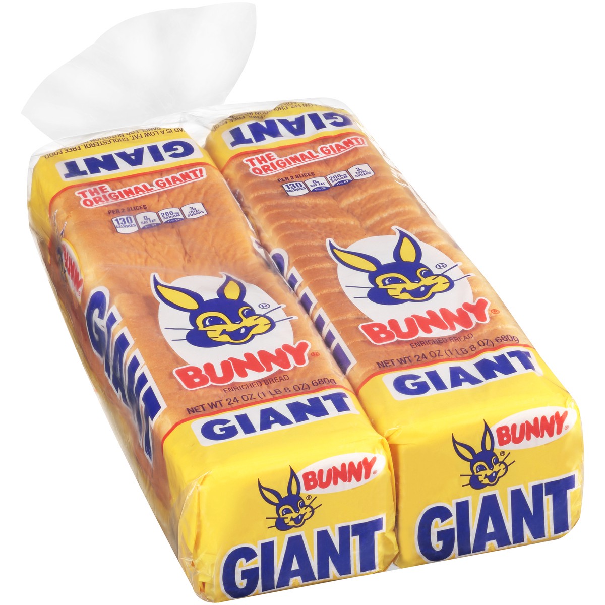 slide 5 of 11, Bunny Bread Giant, Enriched Sliced White Bread, 24 oz Loaf, 24 oz