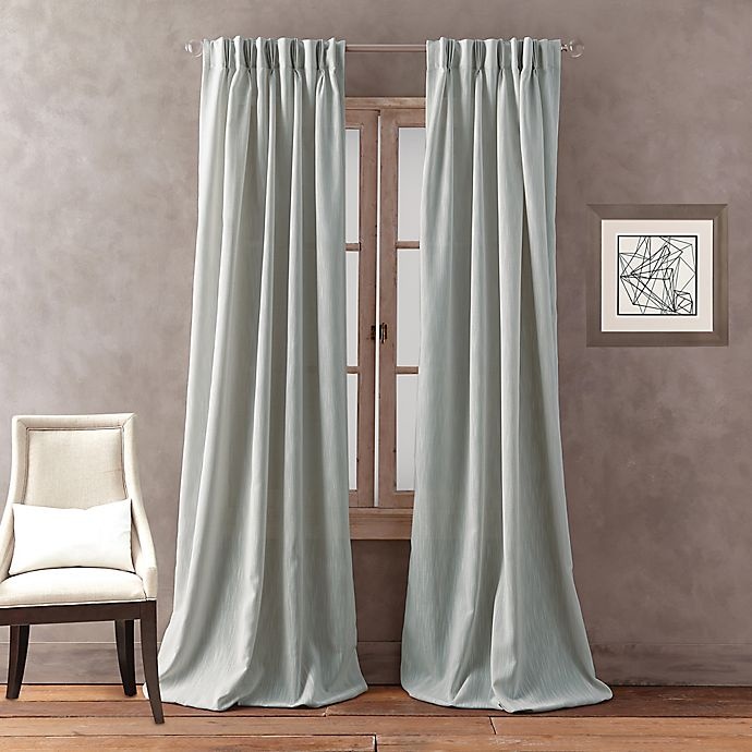 slide 1 of 5, Peri Home Dayna Solid Pinch Pleat Window Curtain Panel - Aqua, 63 in