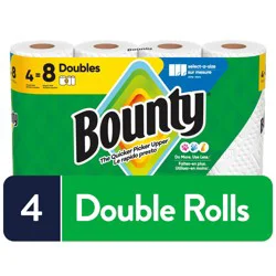 Bounty Paper Towels Select-A-Size White, 4 Double Rolls, 82 Sheets Per Roll
