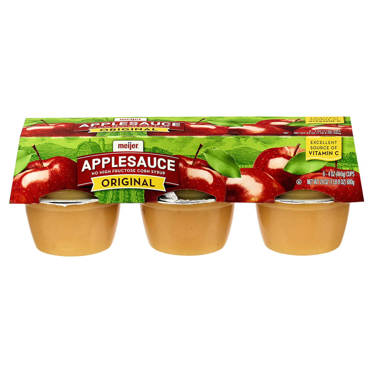 slide 1 of 2, Meijer Original Applesauce, 6 ct