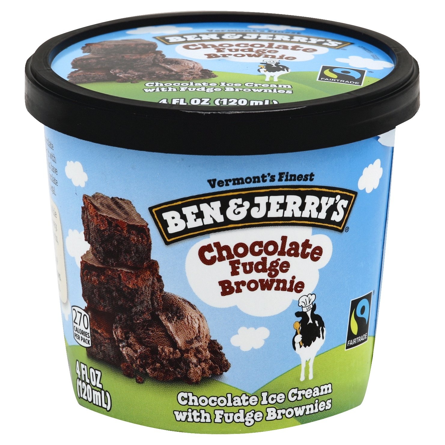 slide 1 of 1, Ben & Jerry's Chocolate Fudge Brownie Ice Cream, 4 fl oz