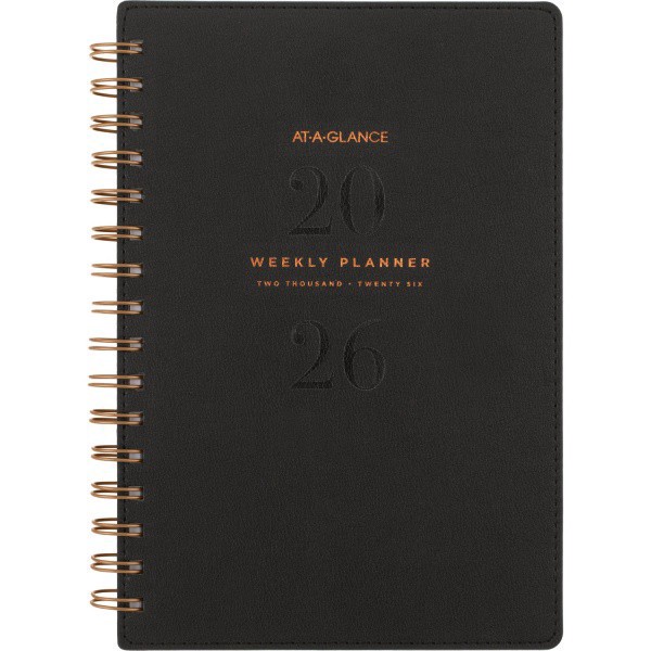 slide 5 of 10, AT-A-GLANCE® Signature Collection 2026 Weekly Monthly Planner, Black, Small, 5 1/2"" x 8 1/2"", 1 ct
