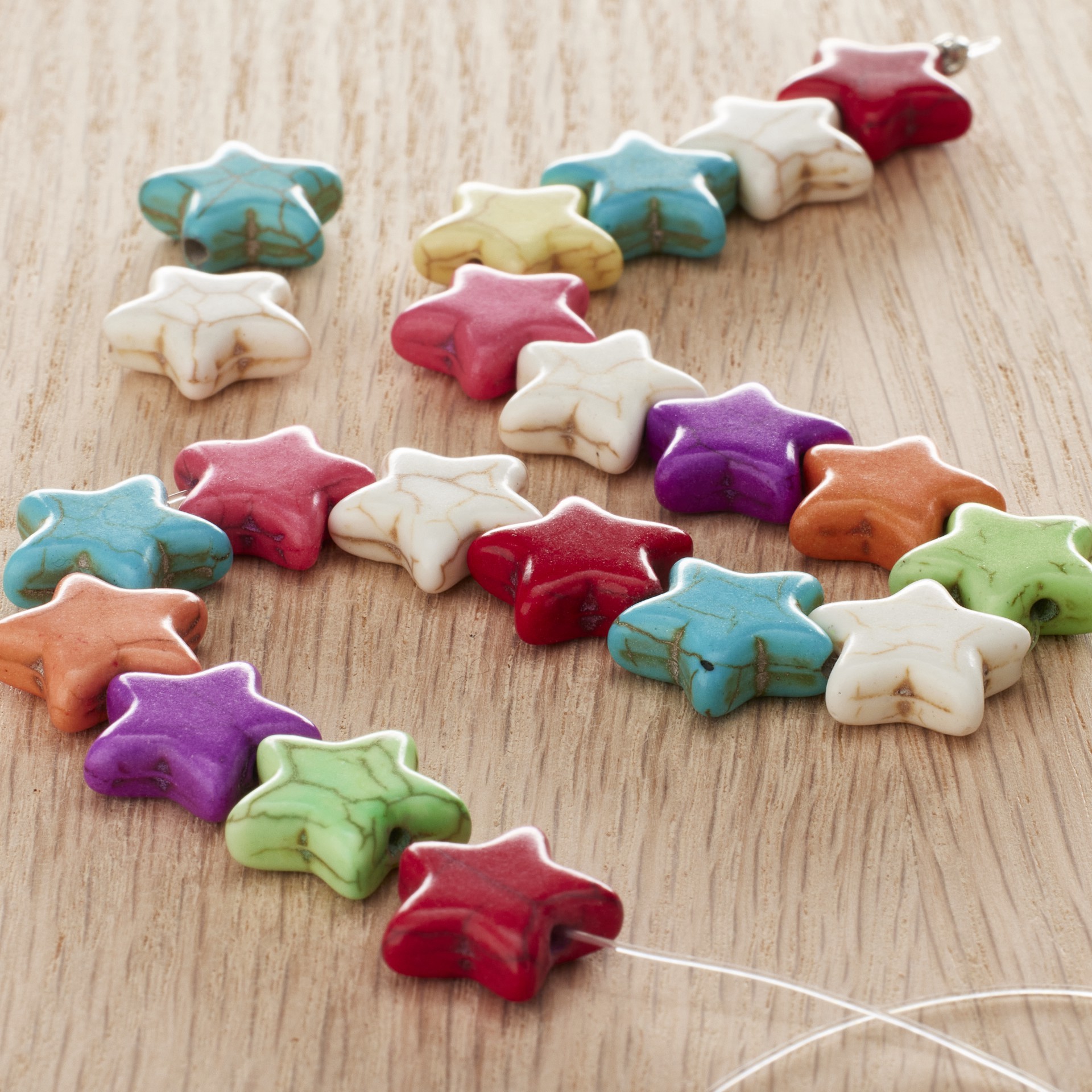 slide 3 of 3, Colorful Reconstituted Star Beads, 15mm By Bead Landing, 15mm