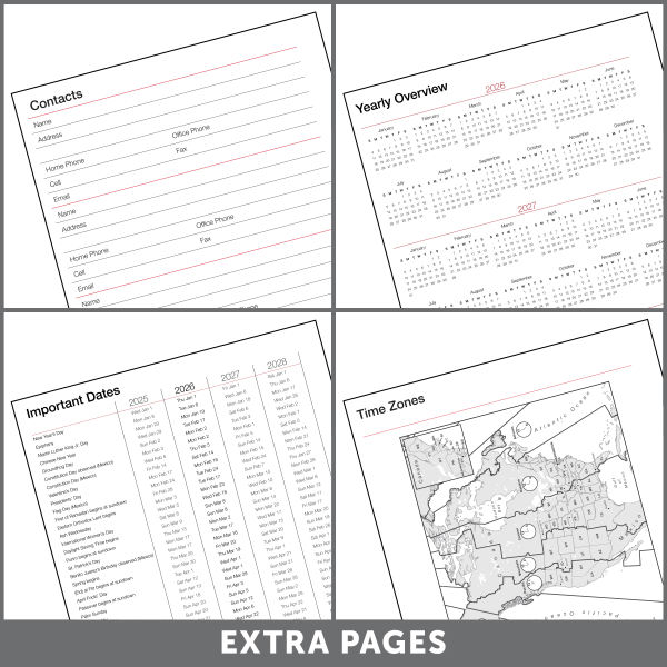 slide 4 of 6, Office Depot Brand Weekly Monthly Appointment Book, 8 1/2"" x 11"", Silver, January 2026 to December 2026, OD71053026, 1 ct