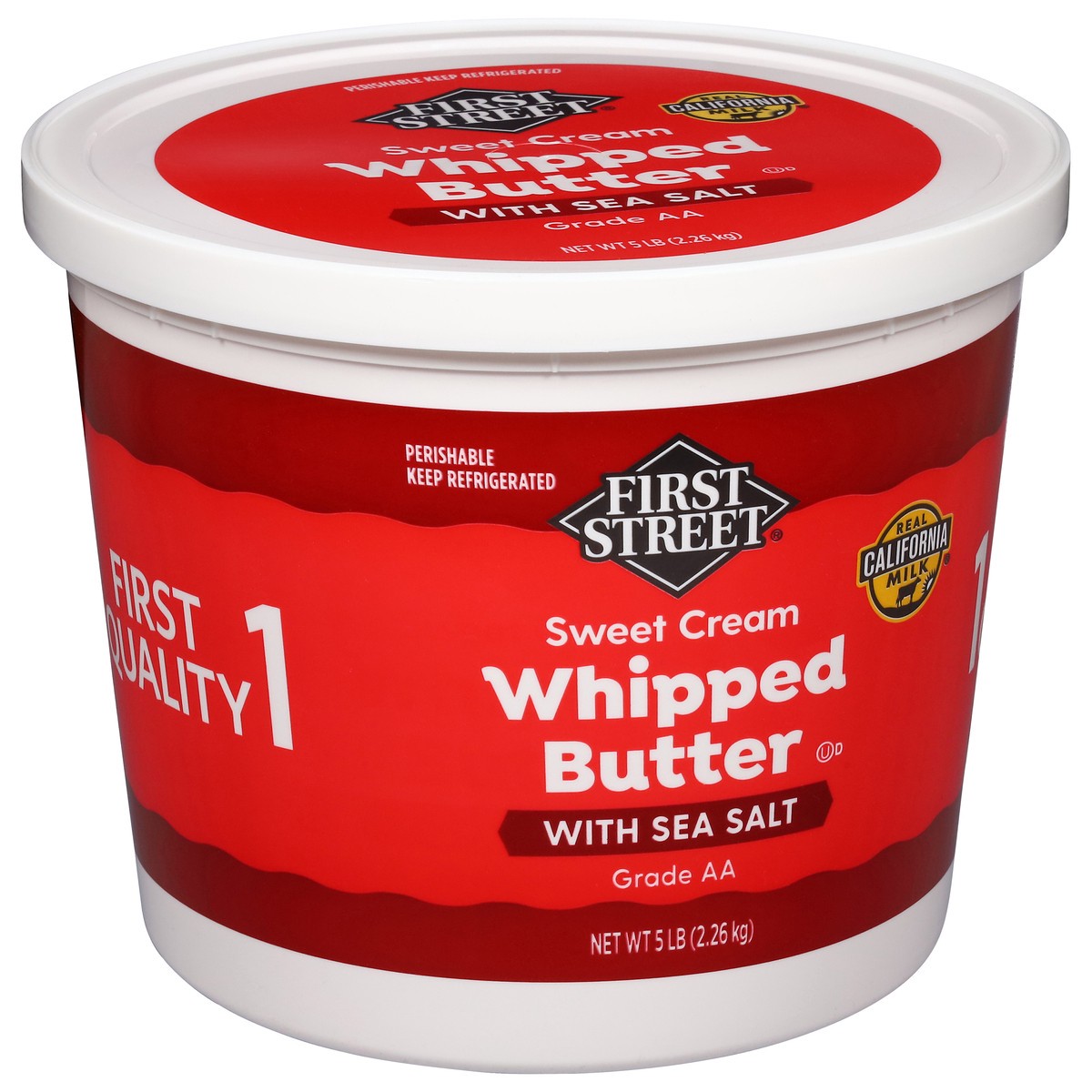 slide 6 of 14, First Street Whipped Butter Salted, 5 lb