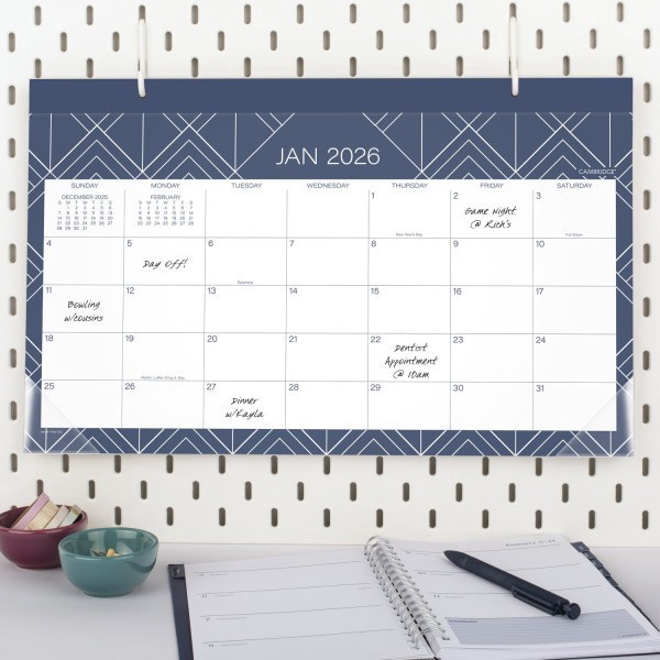 slide 4 of 8, Cambridge® Apex 2026 Monthly Desk Pad Calendar, Compact, 17 3/4"" x 11"", 1 ct