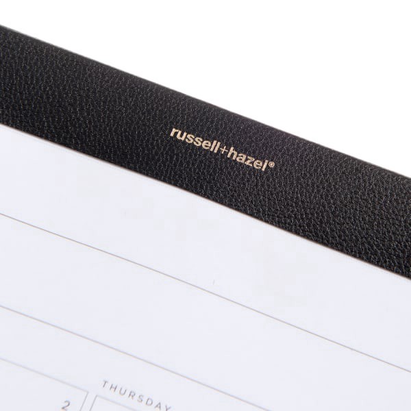 slide 4 of 5, Russell & Hazel 2025-2026 Russell & Hazel Monthly Desk Calendar, 17"" x 11"", Black, July 2025 To June 2026, 103364, 1 ct